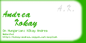 andrea kokay business card
