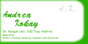 andrea kokay business card